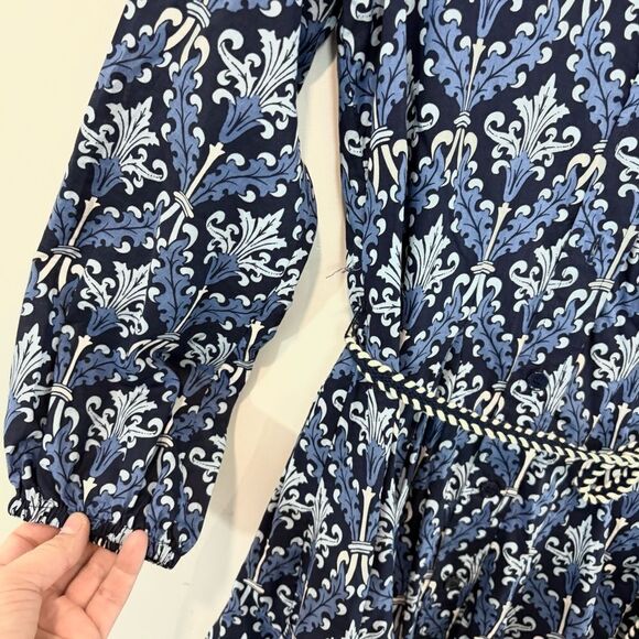 ZARA Blue Floral Print Fit & Flare Mini Dress sz M - Picture 3 of 8